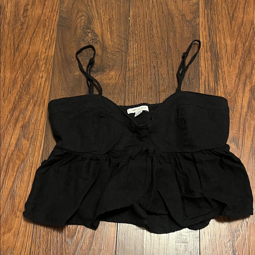 American Eagle Outfitters Black Cropped Top